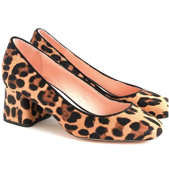 J. Crew Shoes - J Crew Leopard Calf Hair Block-Heel Celia Pumps Heels | Womens 8  *EUC*